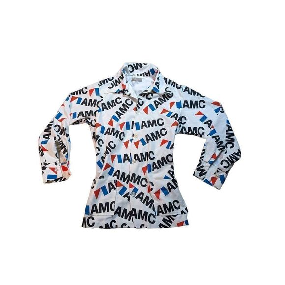 AMC 1974 promotional all over logo button down shirt. Very RARE. Was only given - Picture 3 of 11